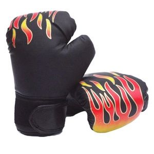 US Boxing Glove Lightweight Faux Leather Boxing Flame Glove